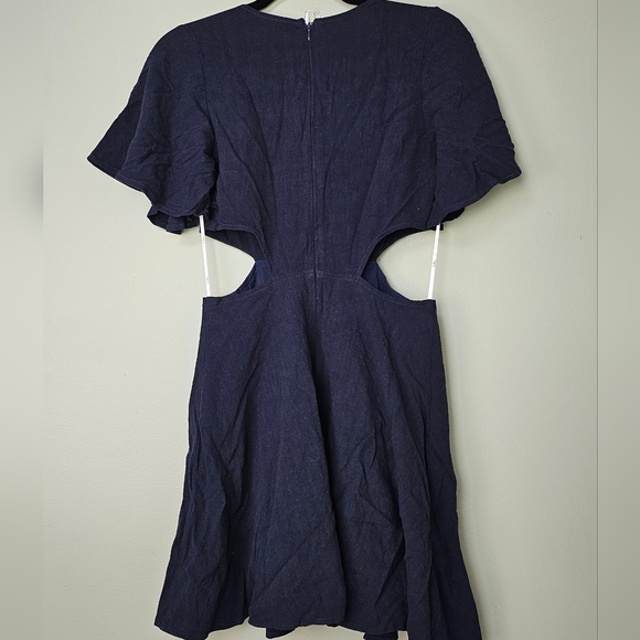 Lulus Women's Perfect Day for Love Navy Blue Cutout Tie-Front Mini Dress, Size S - Picture 11 of 11